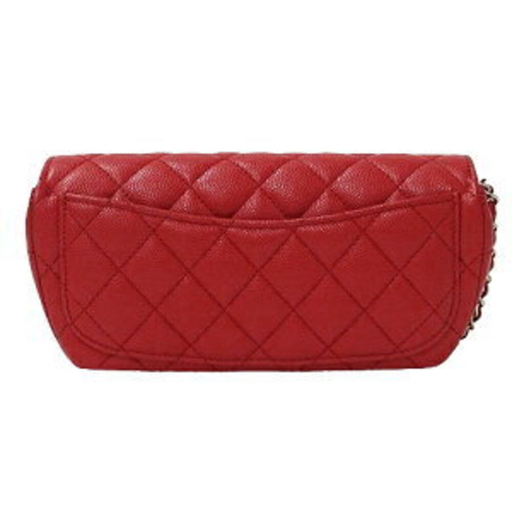 Chanel Red Matelasse Caviar Bag Leather Chain Shoulder Bag